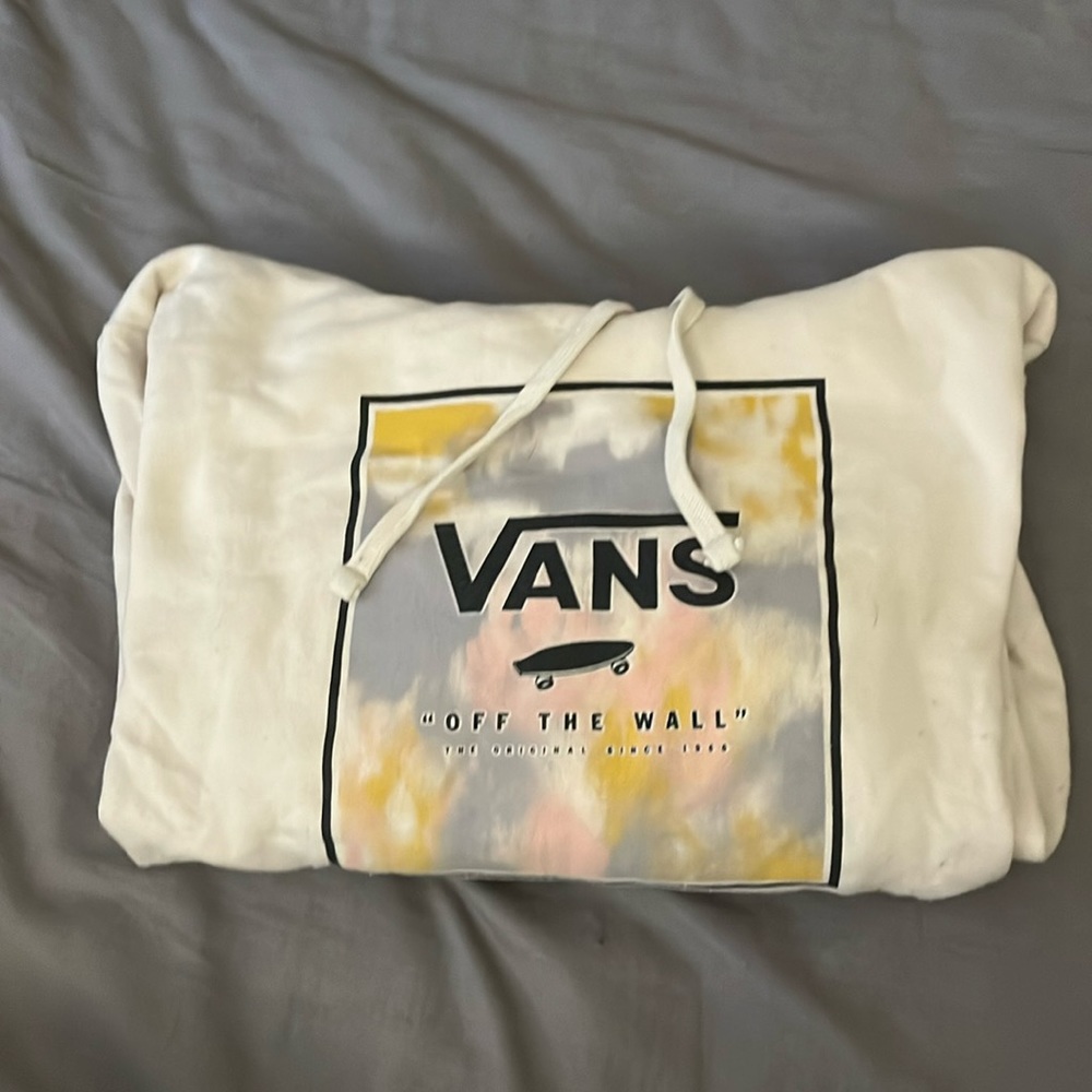 vans size women's xs beige hoodie